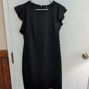 Tommy Hilfiger Black Ruffle Sleeve Mini Dress